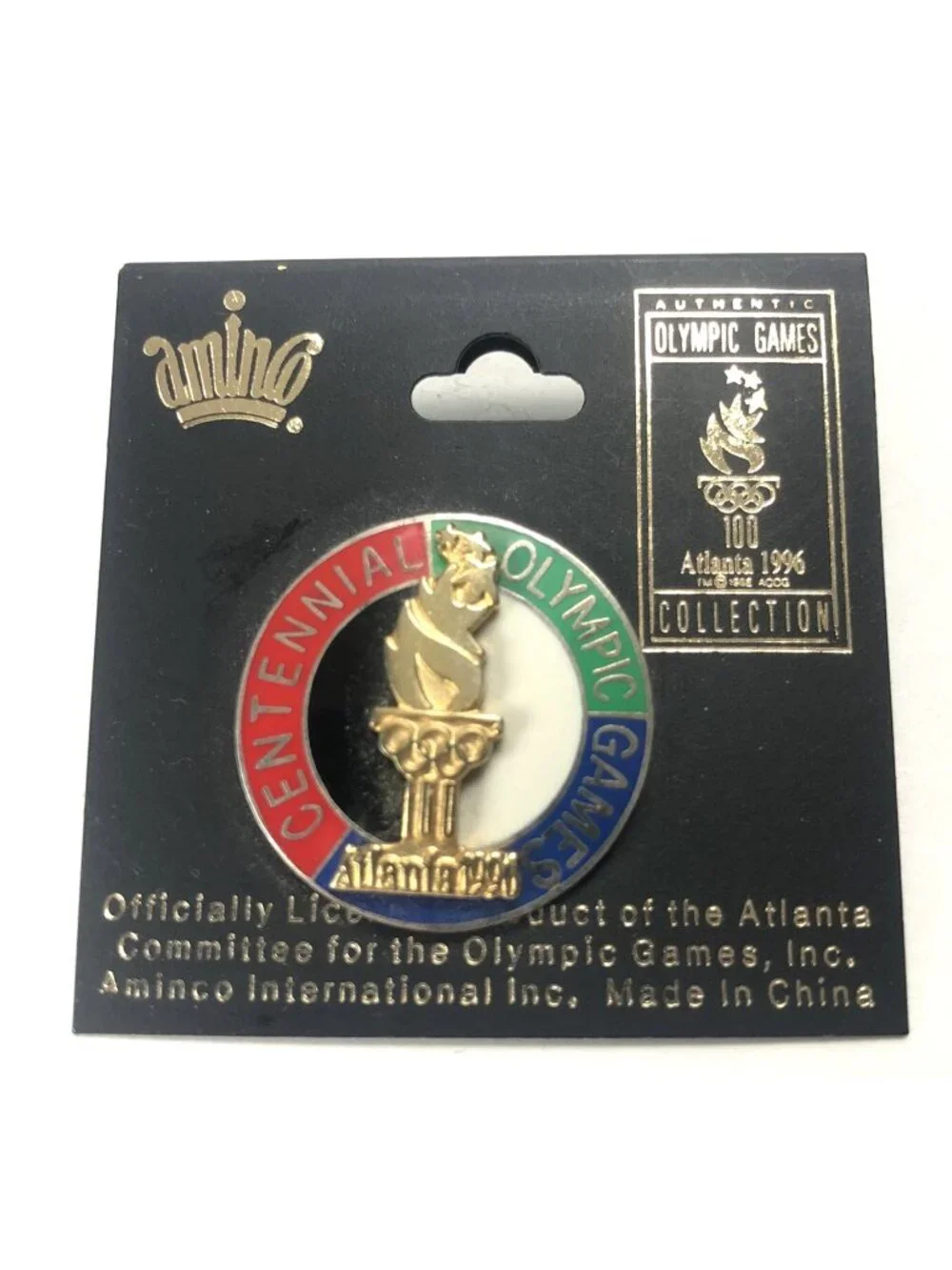 Aminco 1996 Olympic Games Collection Atlanta Torch Brooch Pin Souvenir